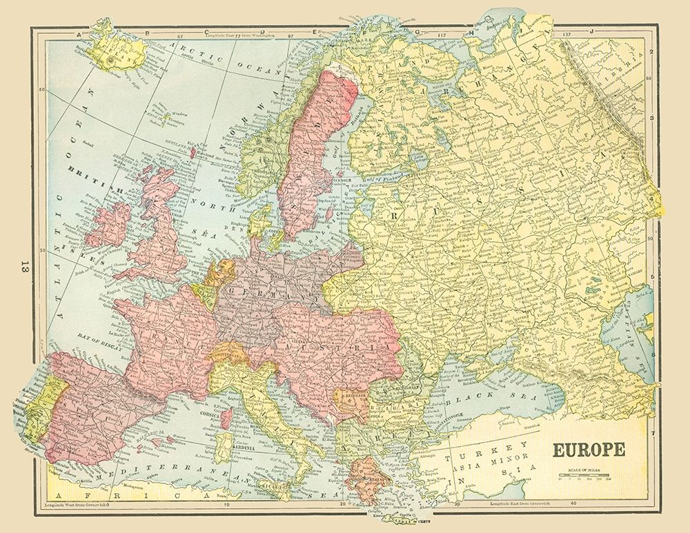 Europe - Cram 1898 art print by Cram for $57.95 CAD