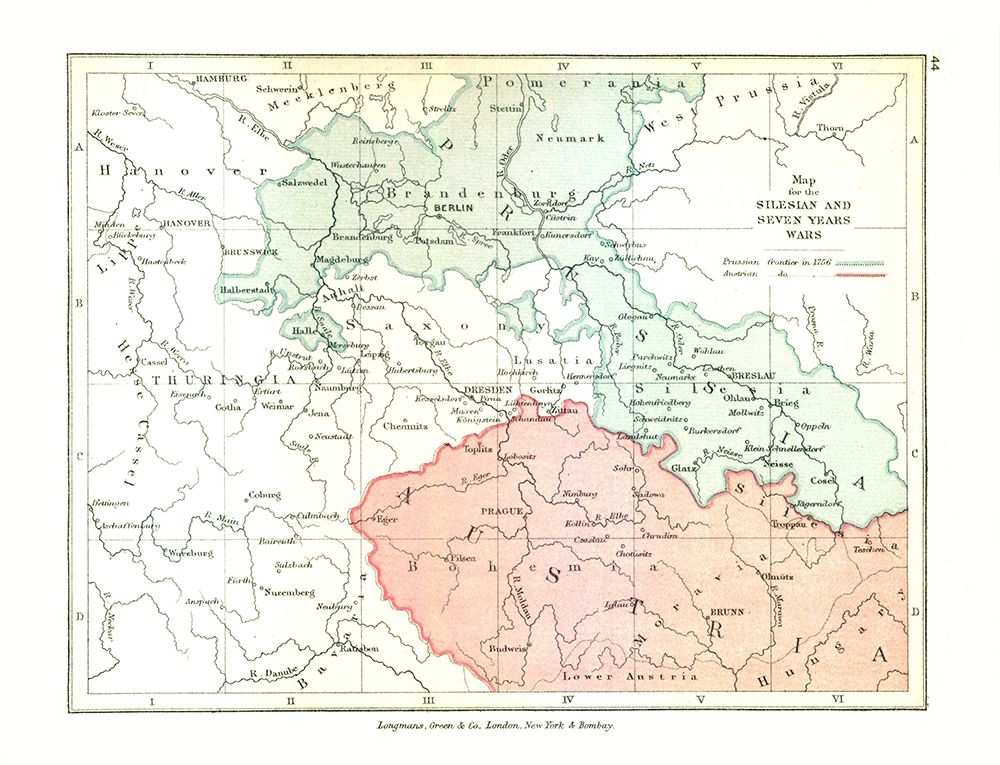 Silesian Seven Years Wars Europe - Gardiner 1902 art print by Gardiner for $57.95 CAD