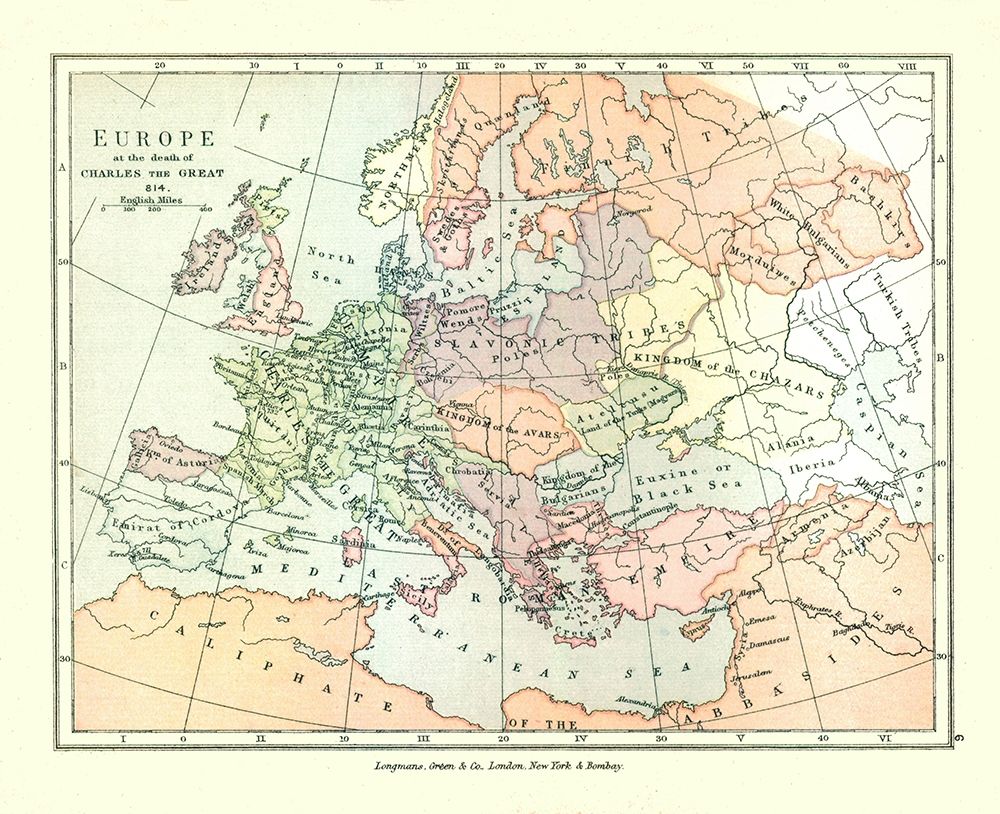 Europe in 814 - Gardiner 1902 art print by Gardiner for $57.95 CAD