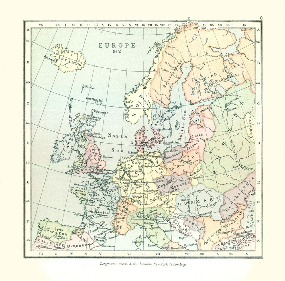 Europe in 912 - Gardiner 1902 art print by Gardiner for $57.95 CAD