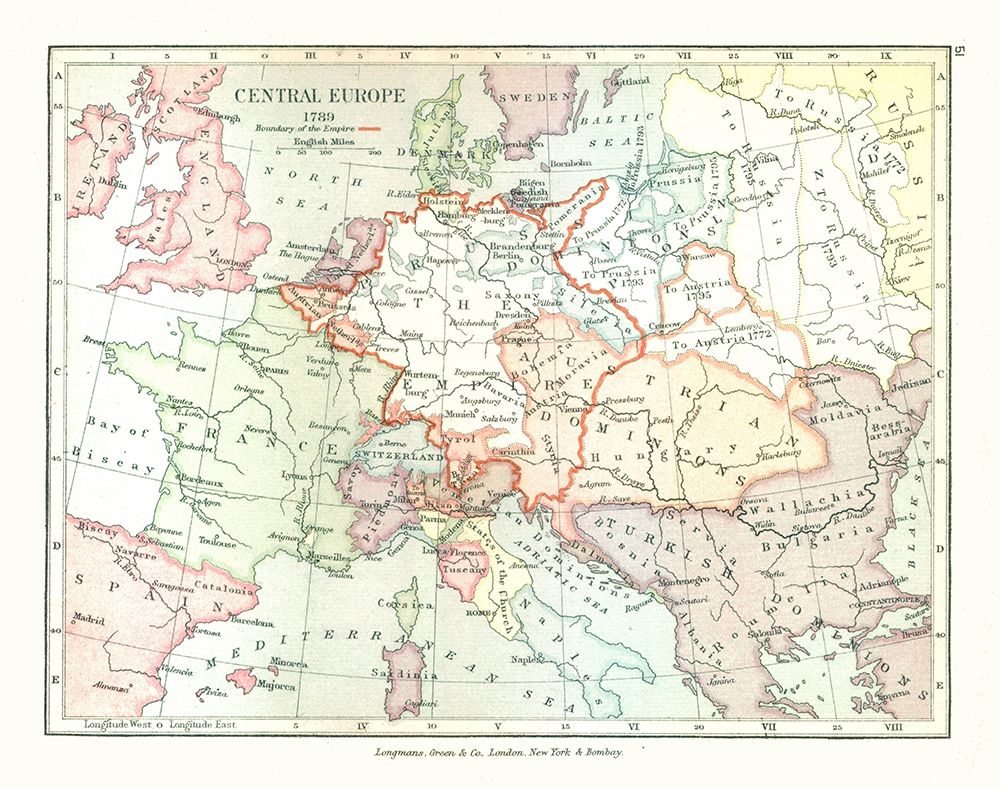 Central Europe 1789 - Gardiner 1902 art print by Gardiner for $57.95 CAD