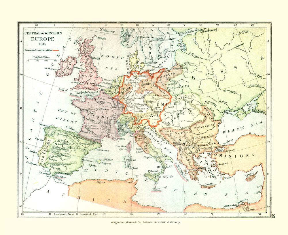 Europe 1815 - Gardiner 1902 art print by Gardiner for $57.95 CAD