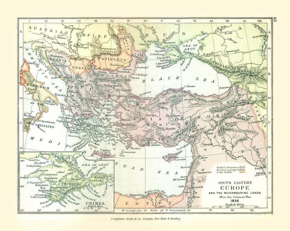 Southeastern Europe 1856 - Gardiner 1902 art print by Gardiner for $57.95 CAD