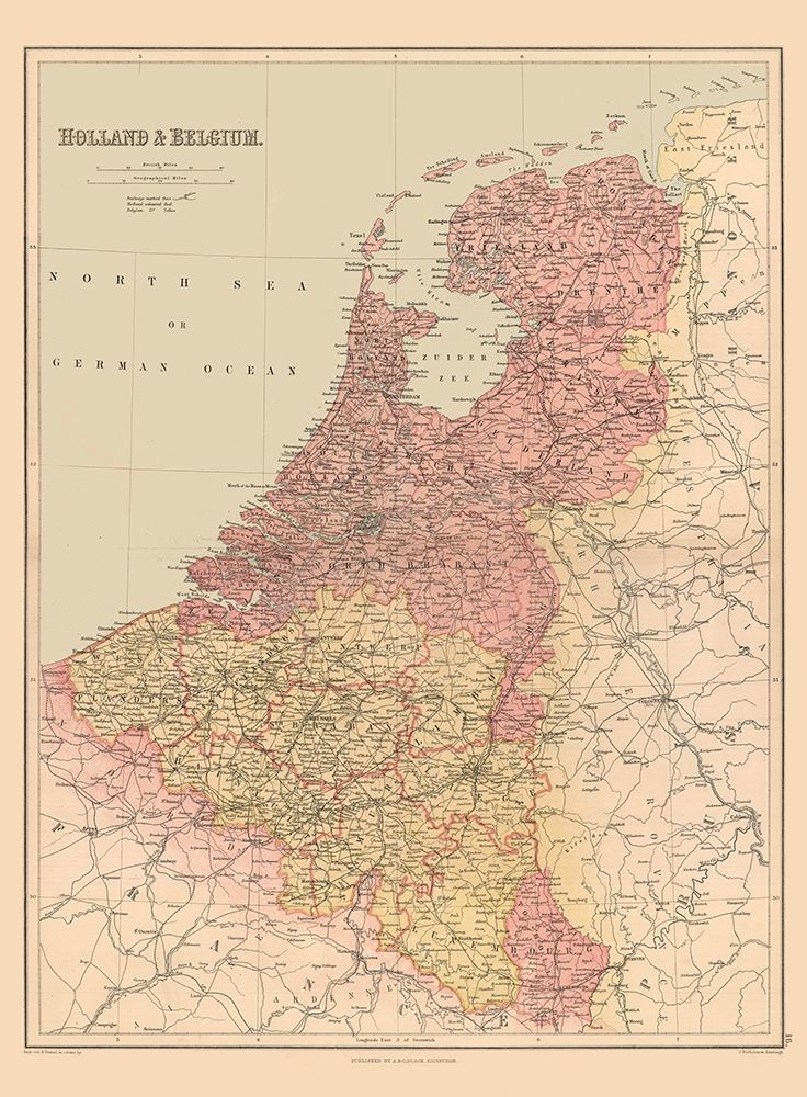 Holland Belgium Europe - Black 1867 art print by Black for $57.95 CAD