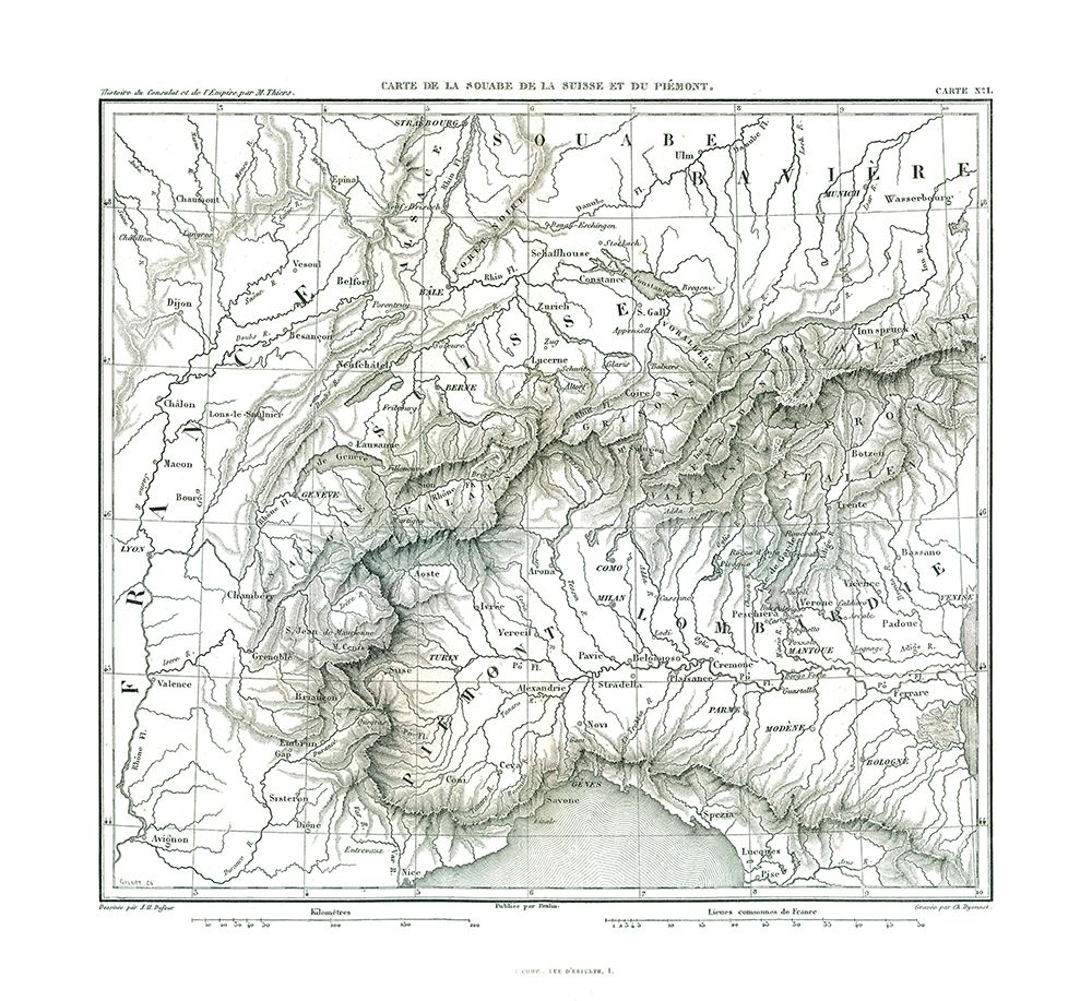Swabia Germany Piedmont Italy Europe - Thiers 1866 art print by Thiers for $57.95 CAD