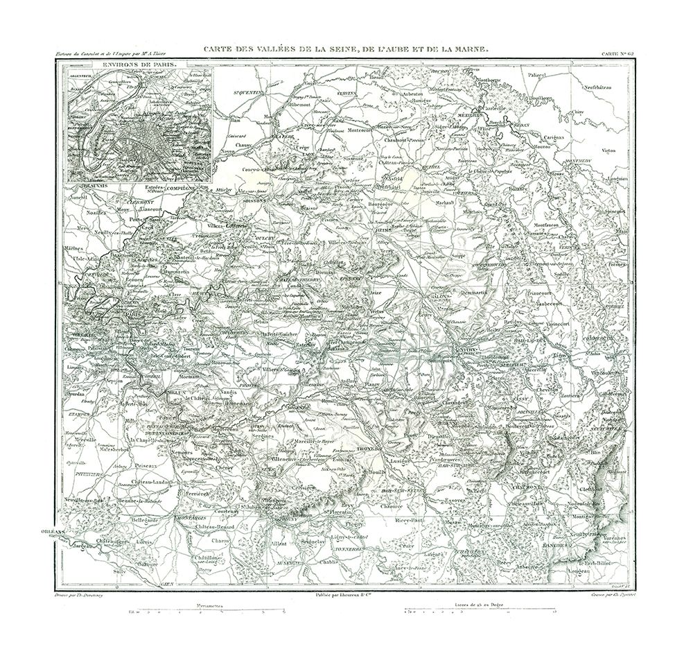 Europe Seine Aube Marne Valleys France art print by Thiers for $57.95 CAD