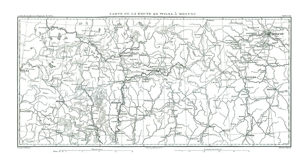 Route from Vilnius to Moscow - Thiers 1866 art print by Unknown for $57.95 CAD
