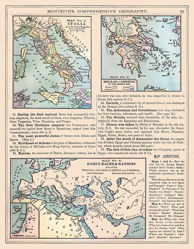 Europe Italy Greece - Monteith 1882 art print by Monteith for $57.95 CAD