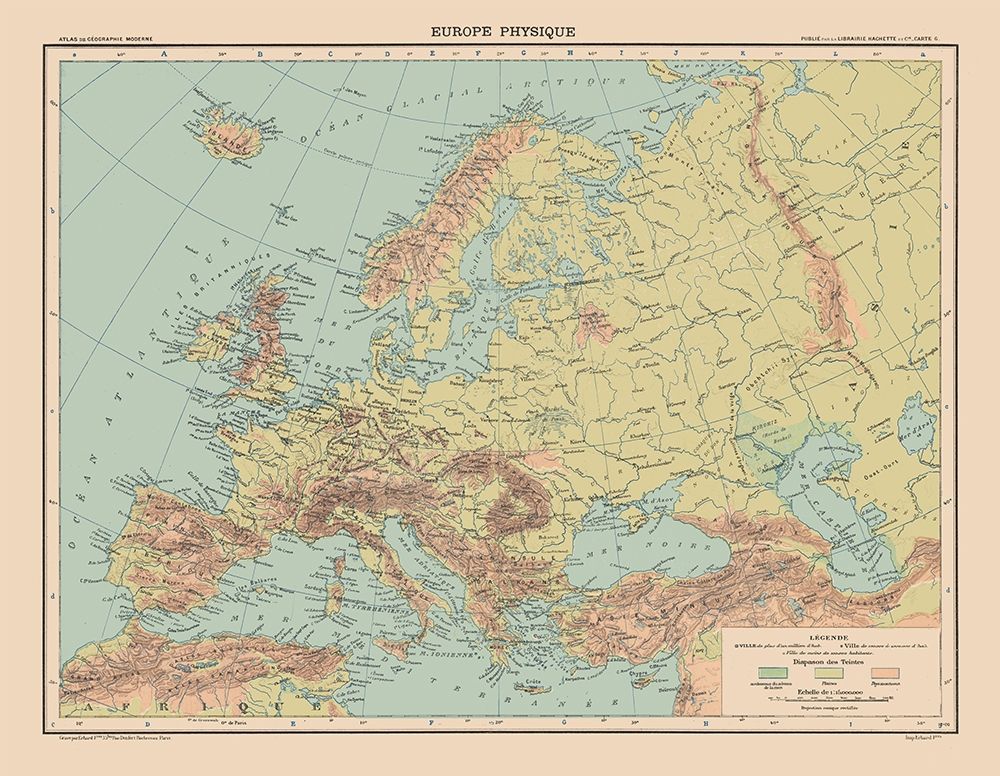 Physical Europe - Schrader 1908 art print by Schrader for $57.95 CAD