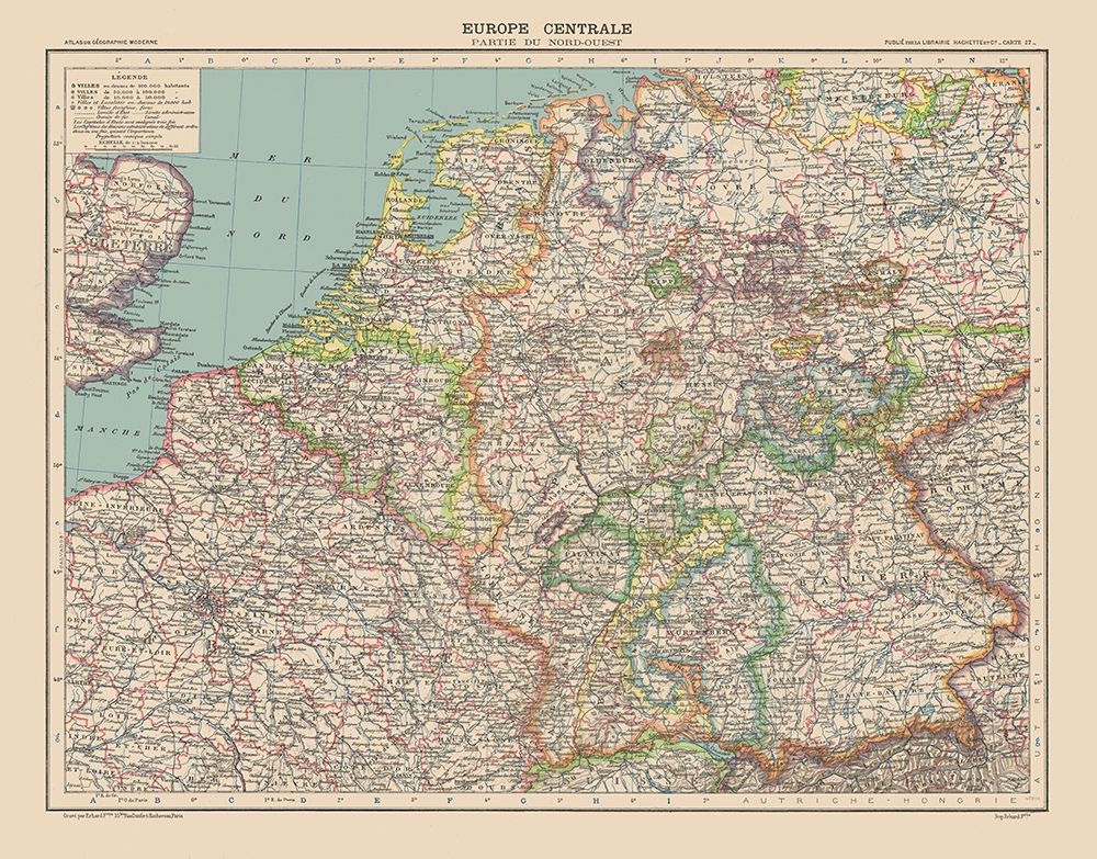 Central Europe - Schrader 1908 art print by Schrader for $57.95 CAD