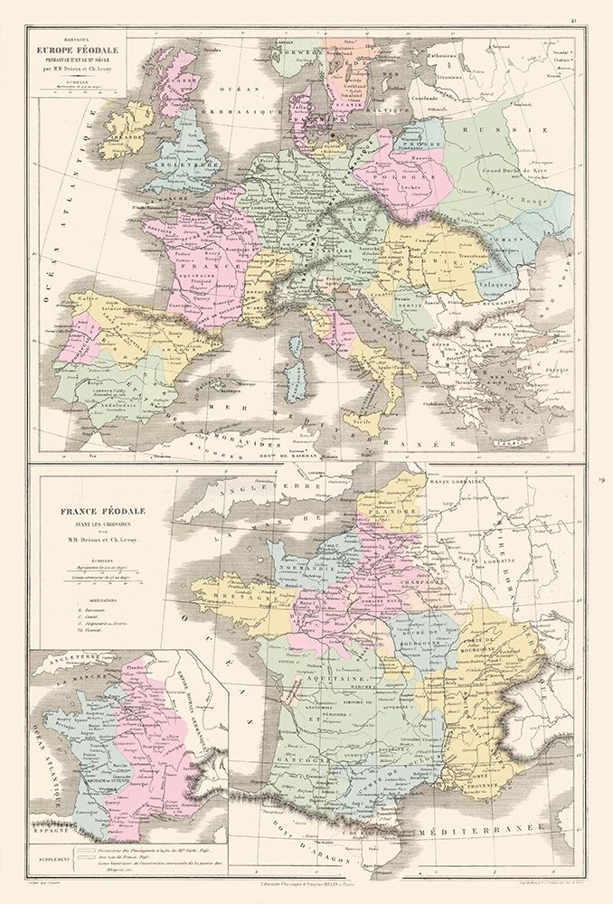 Feudal Europe 888 to 1095 Before Crusades art print by Drioux for $57.95 CAD