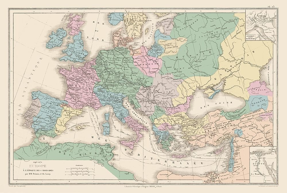 Europe The Crusades - Drioux 1882 art print by Drioux for $57.95 CAD