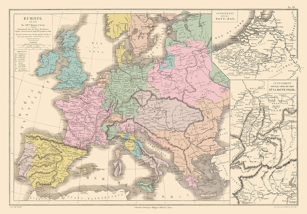 Europe 1715 - Drioux 1882 art print by Drioux for $57.95 CAD