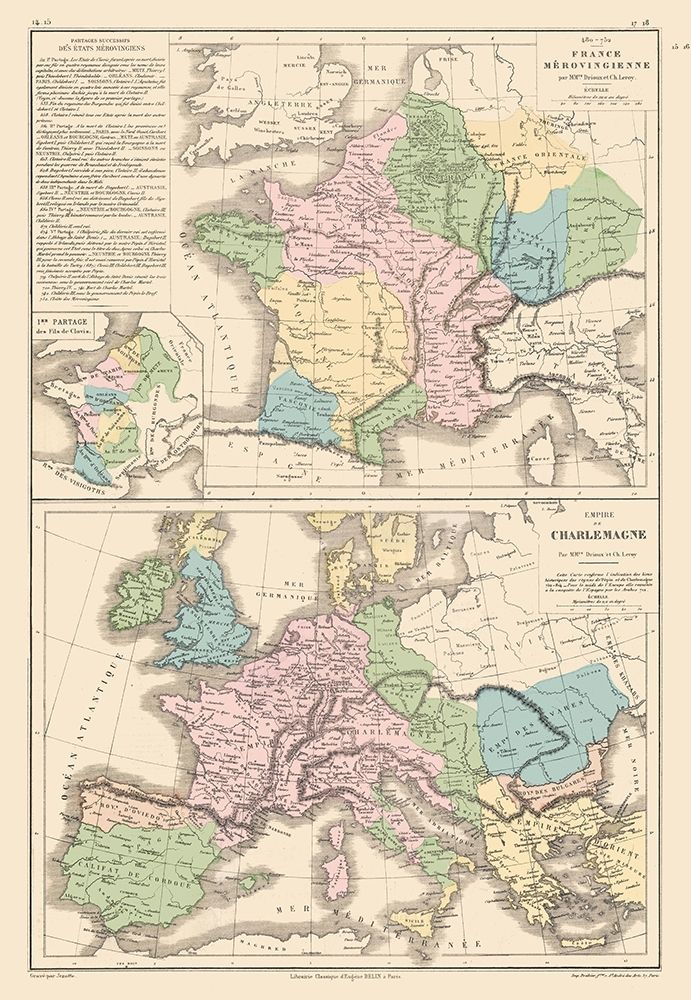 Europe Carolingian Empire Merovingian Dynasty art print by Drioux for $57.95 CAD
