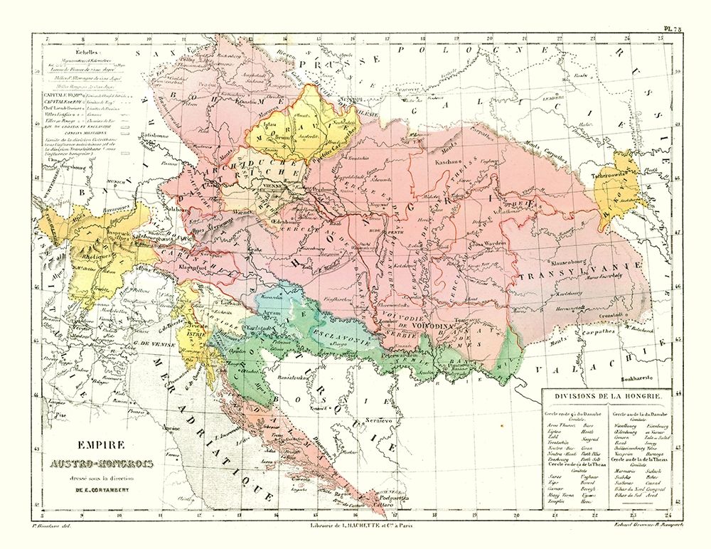Europe Austria Hungary - Cortambert 1880 art print by Cortambert for $57.95 CAD