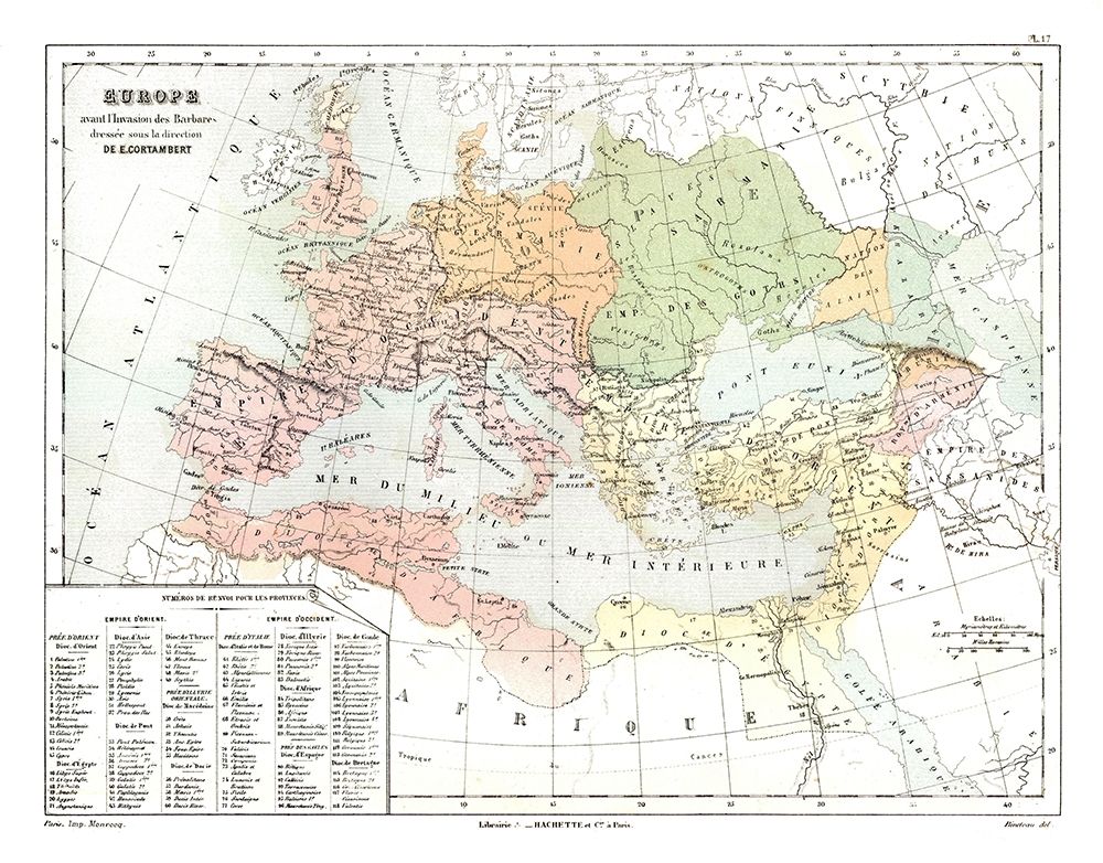 Europe Barbarian Invasions II - Cortambert 1880 art print by Cortambert for $57.95 CAD