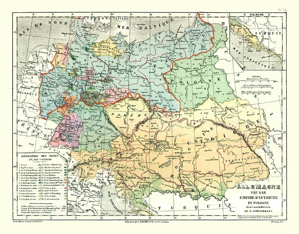 Europe Germany Prussia Poland Austria art print by Cortambert for $57.95 CAD
