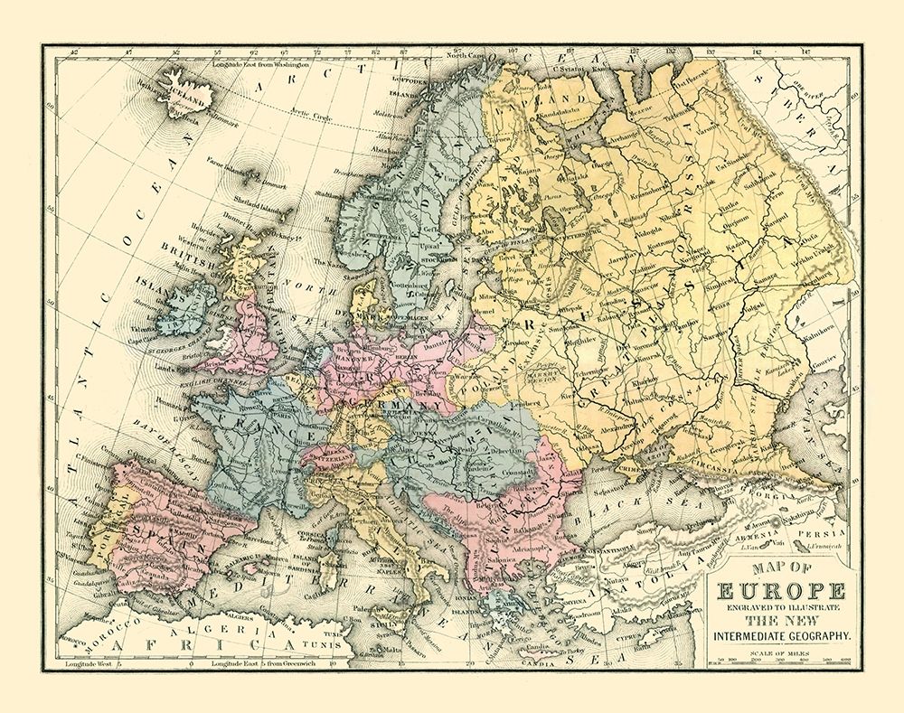 Europe - Mitchell 1869 art print by Mitchell for $57.95 CAD