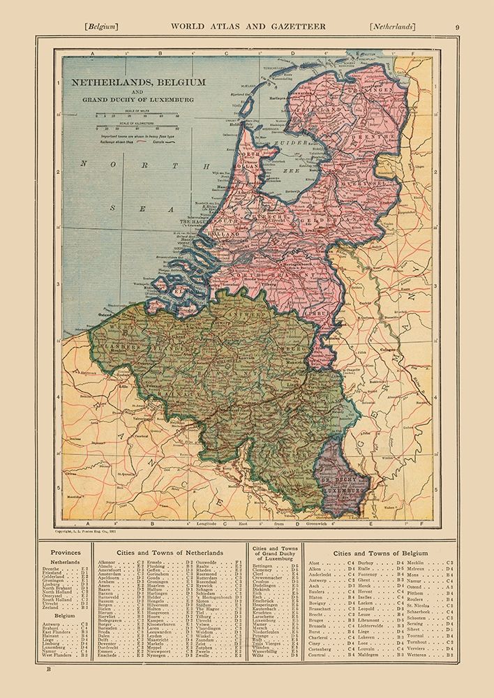 Europe Netherlands Belgium - Reynold 1921 art print by Reynold for $57.95 CAD
