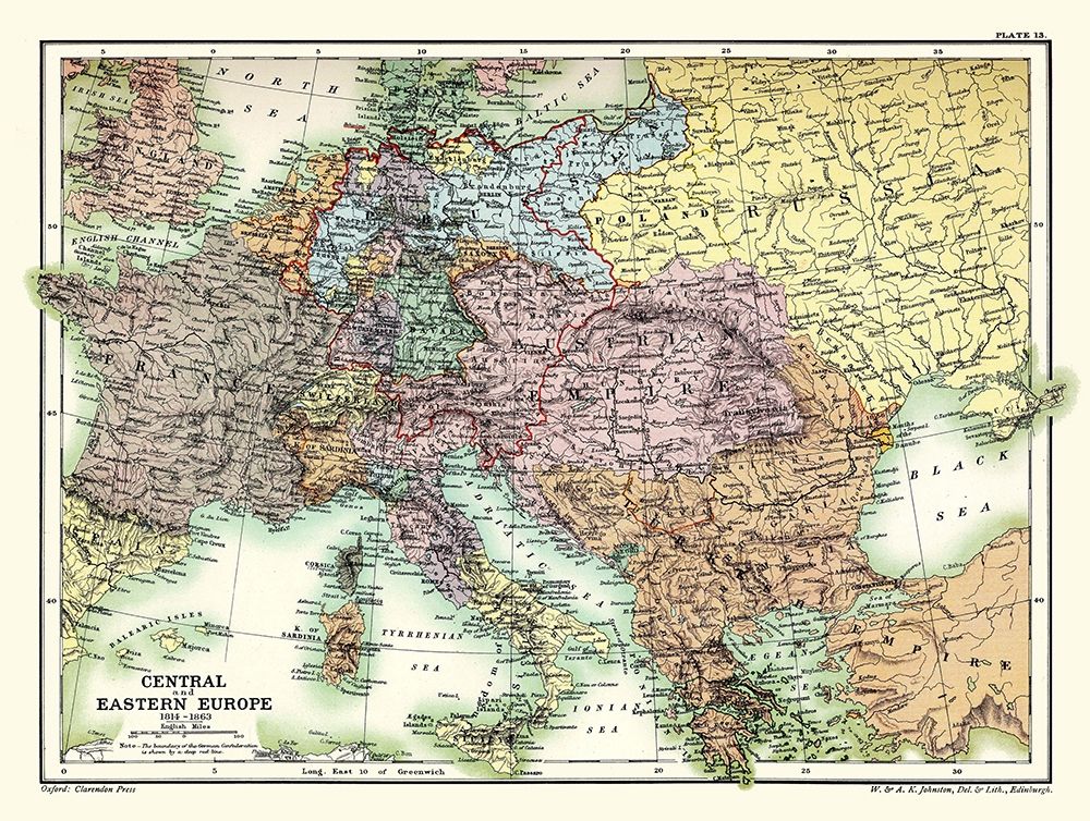 Central Eastern Europe 1814-1863 - Poole 1902 art print by Poole for $57.95 CAD
