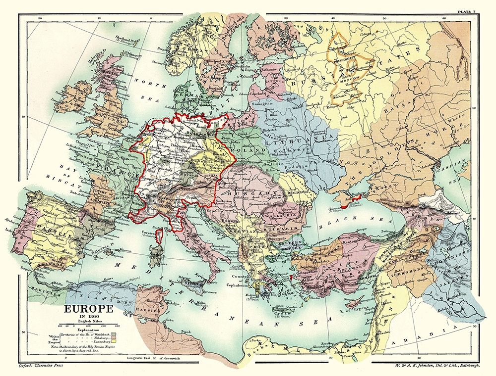 Europe 1360 - Poole 1902 art print by Poole for $57.95 CAD