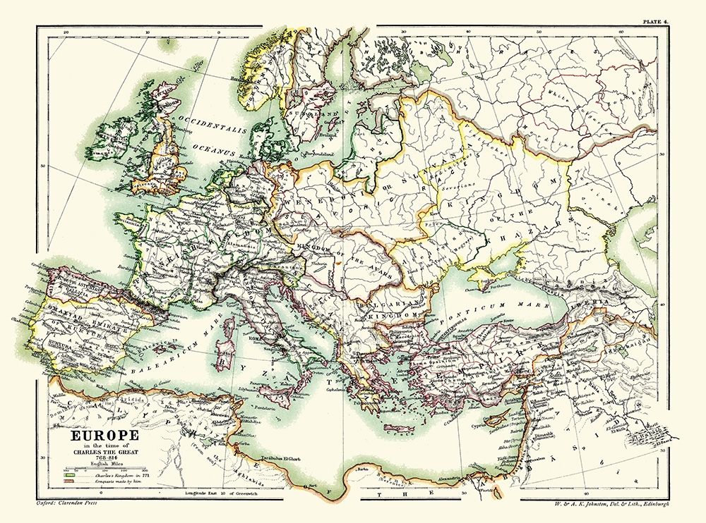 Europe 768-814 Charles the Great - Poole 1902 art print by Poole for $57.95 CAD