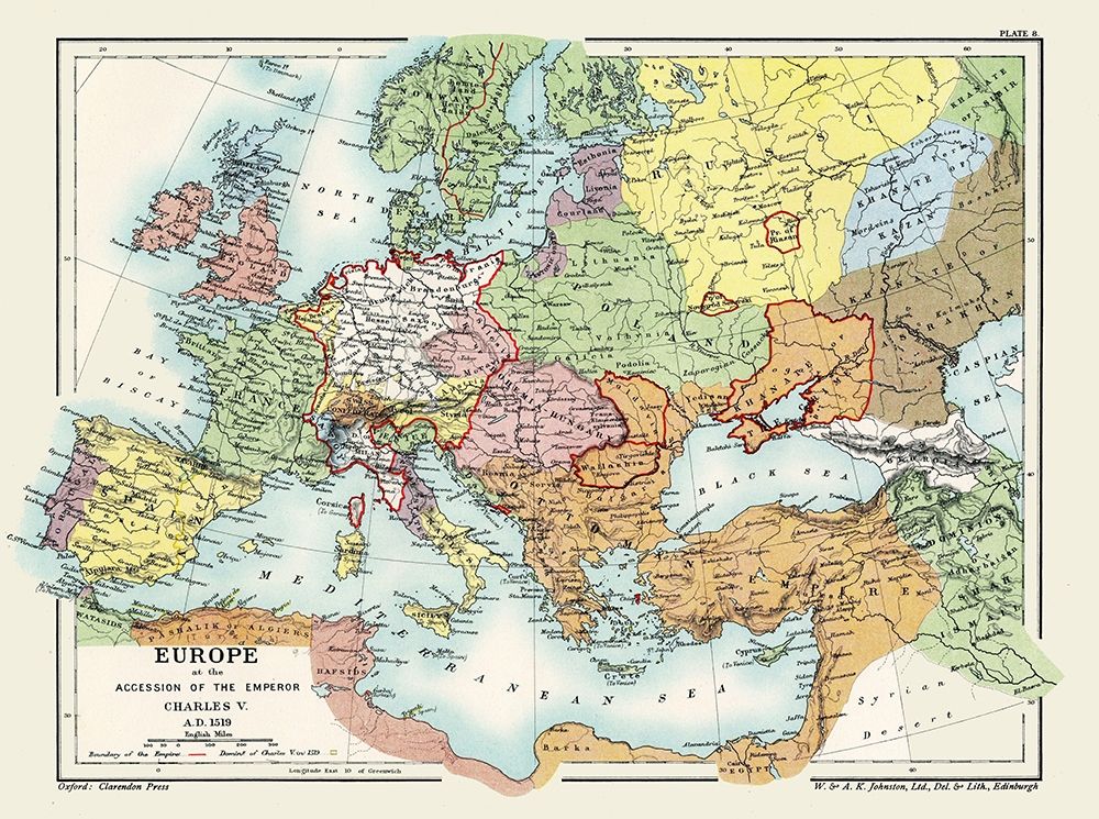 Europe Charles V 1519 AD - Poole 1902 art print by Poole for $57.95 CAD