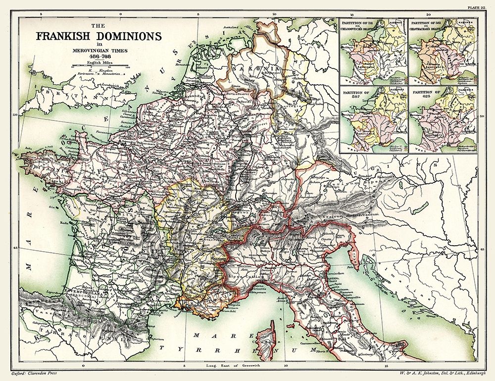 Europe Frankish Dominions Merovingian 486-768 art print by Poole for $57.95 CAD