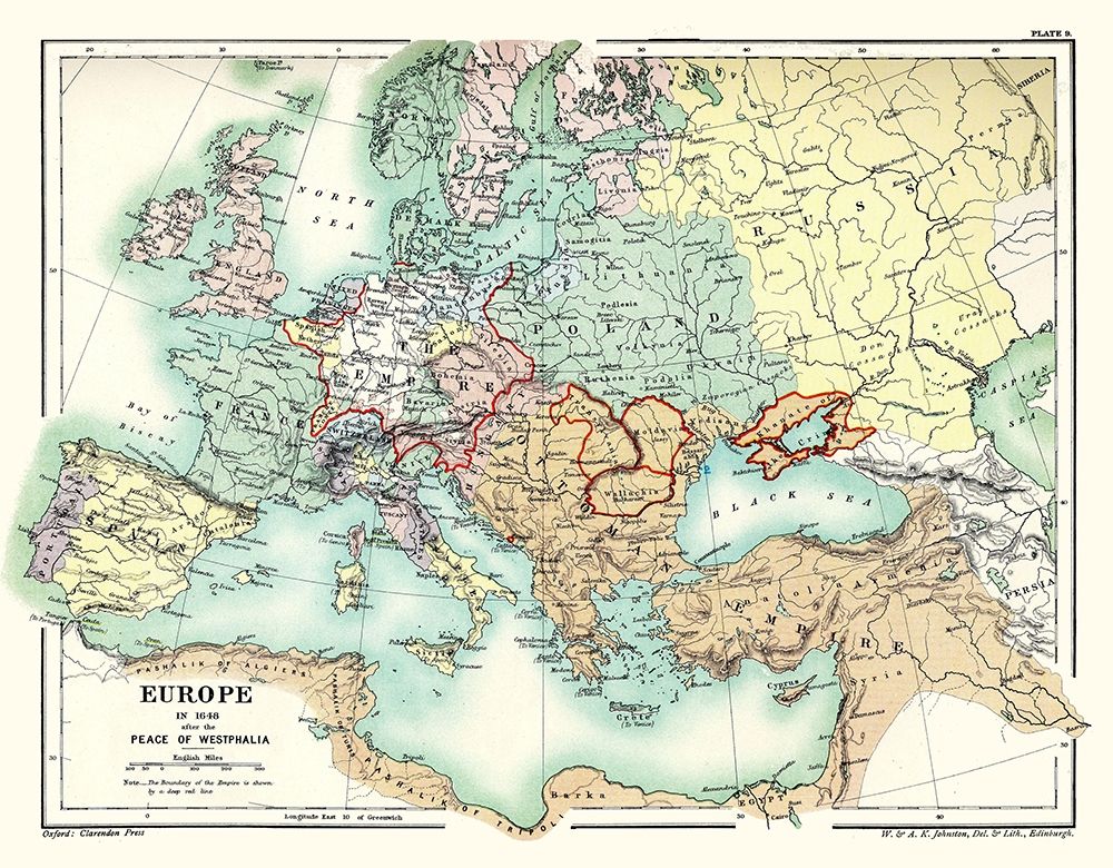 Europe 1648 Peace of Westphalia - Poole 1902 art print by Poole for $57.95 CAD