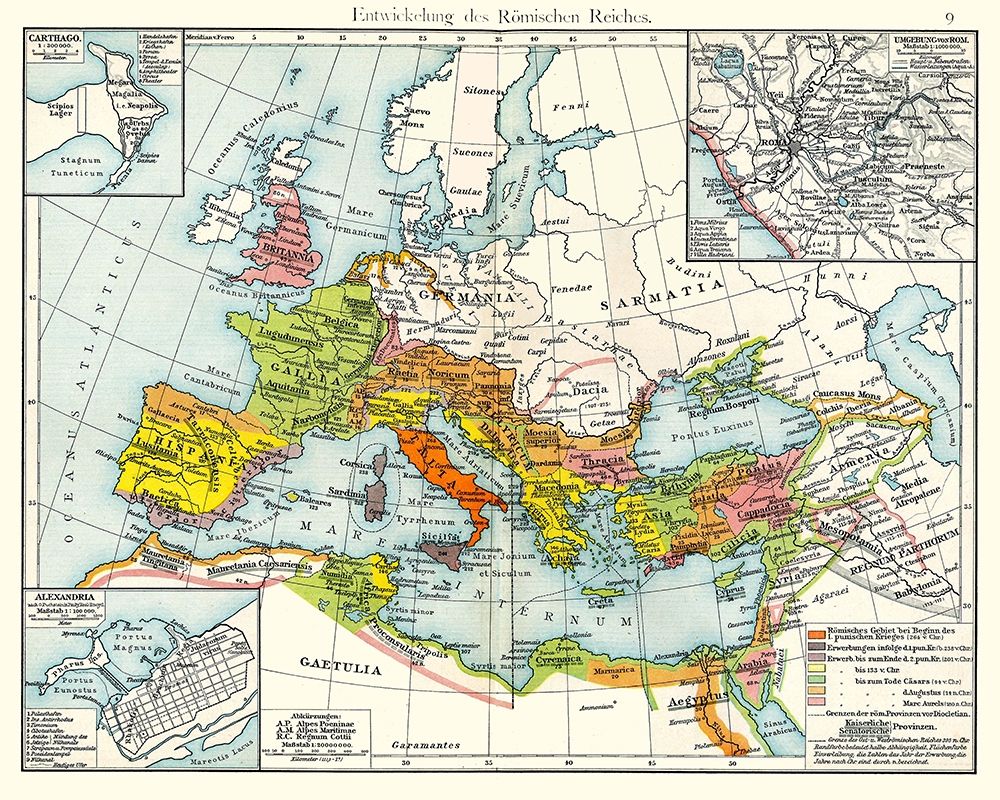 Europe Expansion Roman Rule - Putzgers 1897 art print by Putzgers for $57.95 CAD