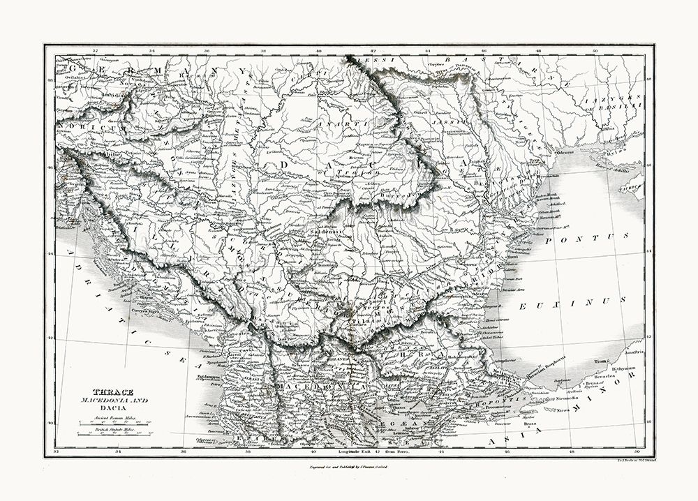 Europe Thrace Dacia Macedonia Greece - Oxford 1828 art print by Oxford for $57.95 CAD