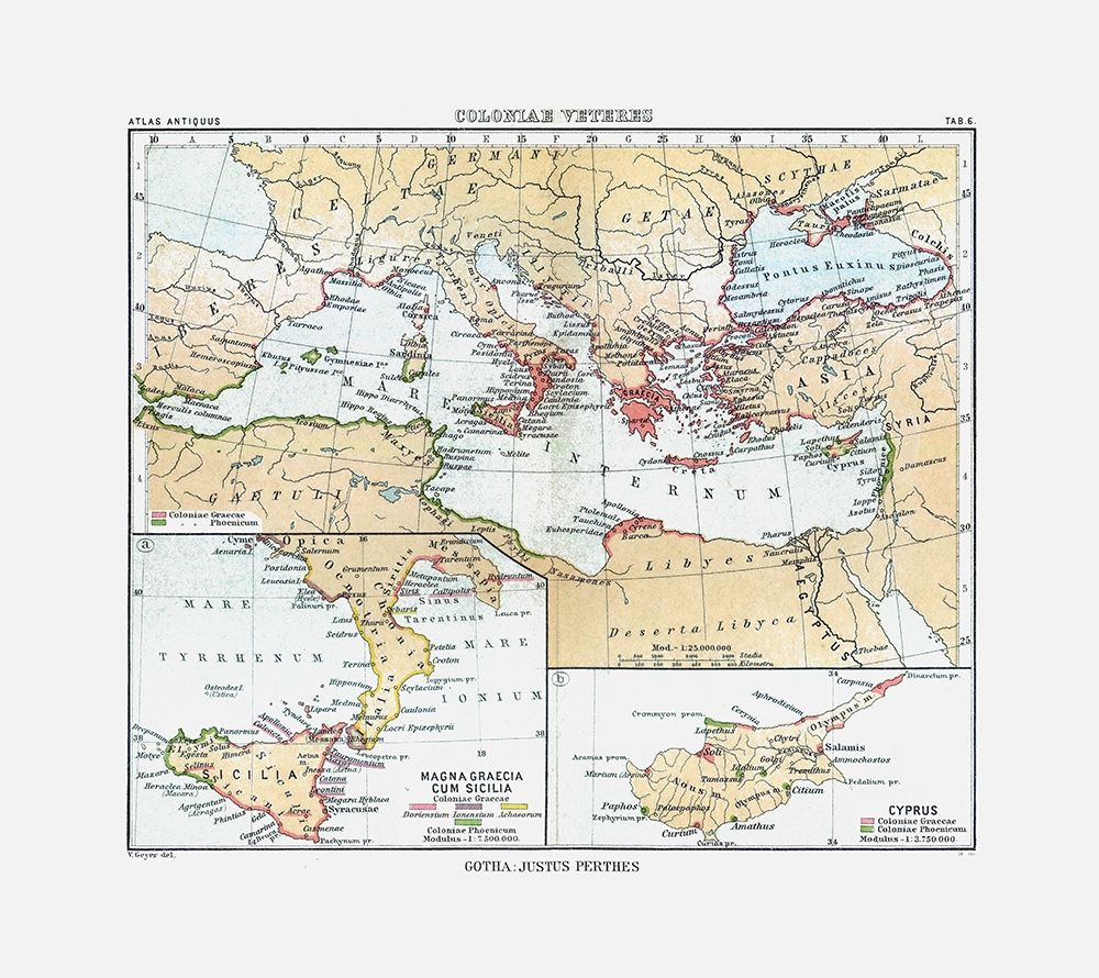 Curias Colonies Europe Middle East - Perthes 1896 art print by Perthes for $57.95 CAD