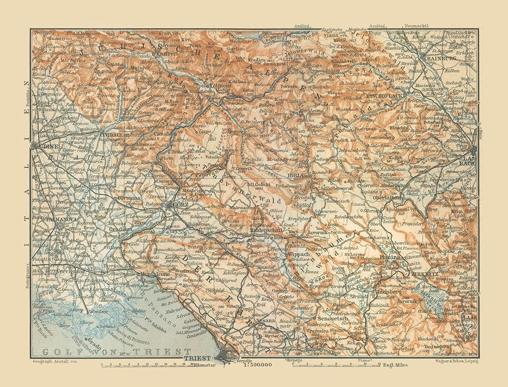 Europe Julische Alpen Region Slovenia Italy art print by Baedeker for $57.95 CAD