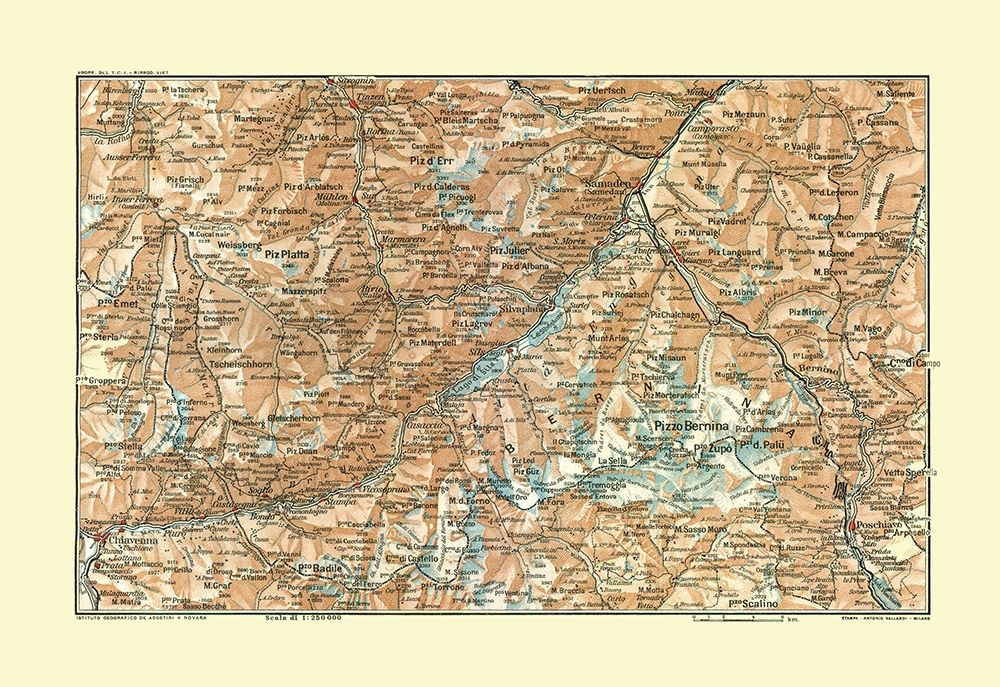 Europe Pizzo Bernina Switzerland Italy art print by Guida D Italia for $57.95 CAD