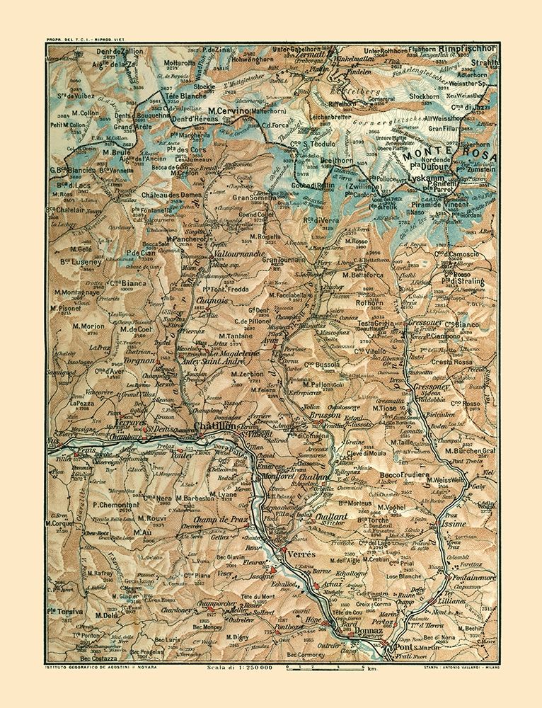 Europe South Switzerland Northwest Italy art print by Guida D Italia for $57.95 CAD