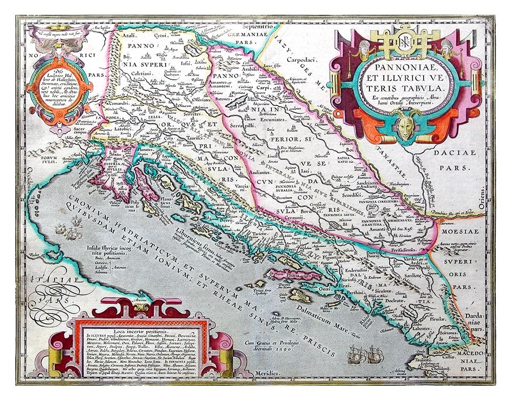 Europe Pannonia Illyricum - Ortelius 1570 art print by Ortelius for $57.95 CAD