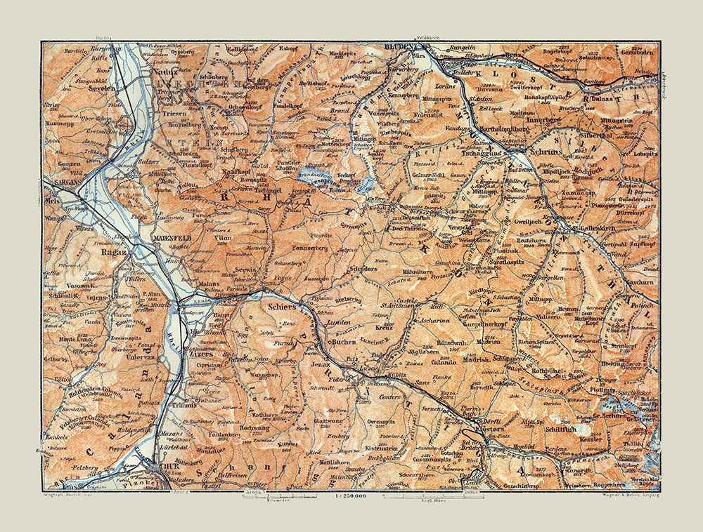 Europe Eastern Switzerland Southwest Austria art print by Baedeker for $57.95 CAD