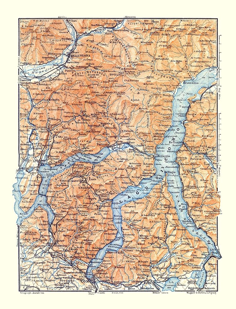 Europe Lake Como Switzerland Italy - Baedeker 1921 art print by Baedeker for $57.95 CAD