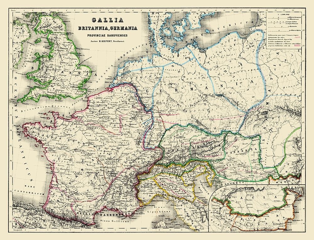 Europe France Britain Germany - Kiepert 1903 art print by Kiepert for $57.95 CAD