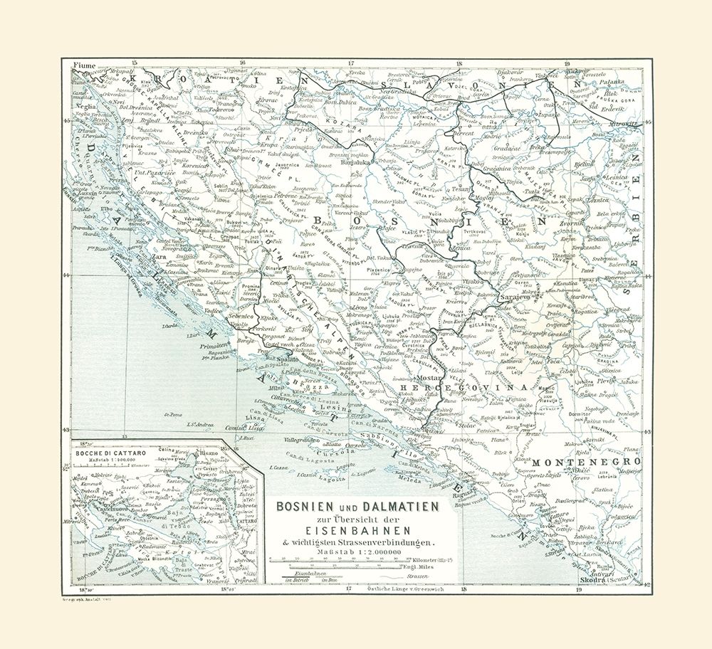 Europe Bosnia Dalmatia - Baedeker 1896 art print by Baedeker for $57.95 CAD