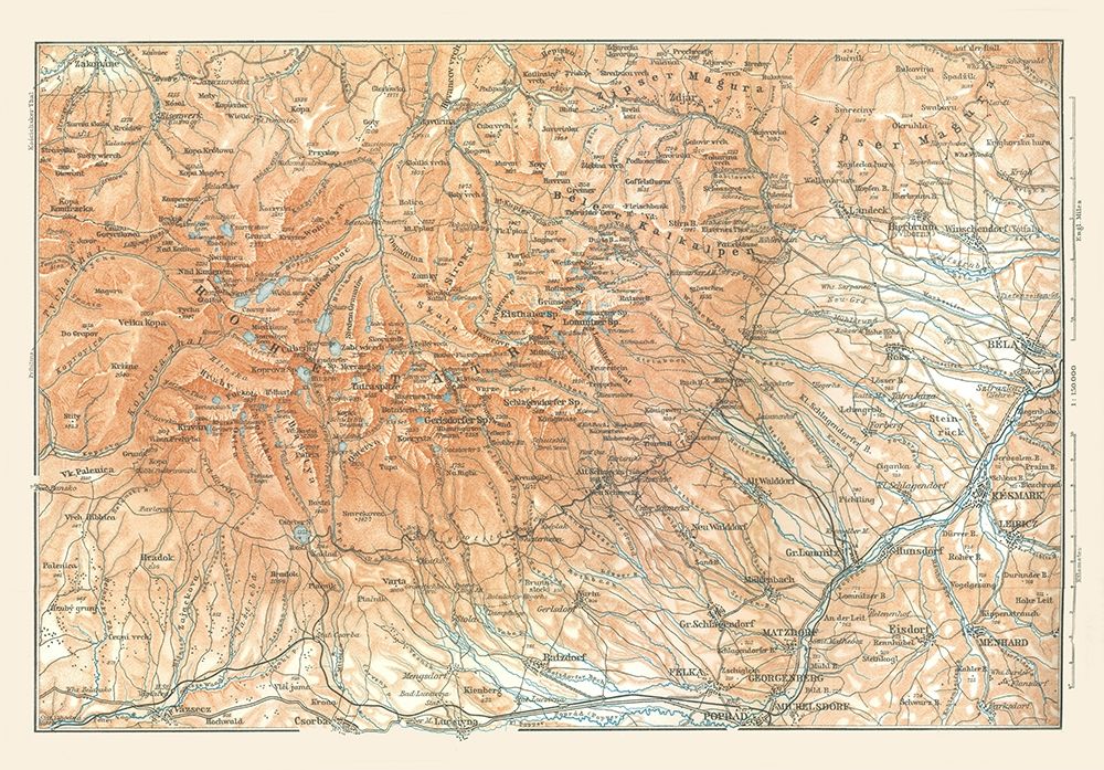 Europe Hohe Tatra Poland Slovakia - Baedeker 1896 art print by Baedeker for $57.95 CAD