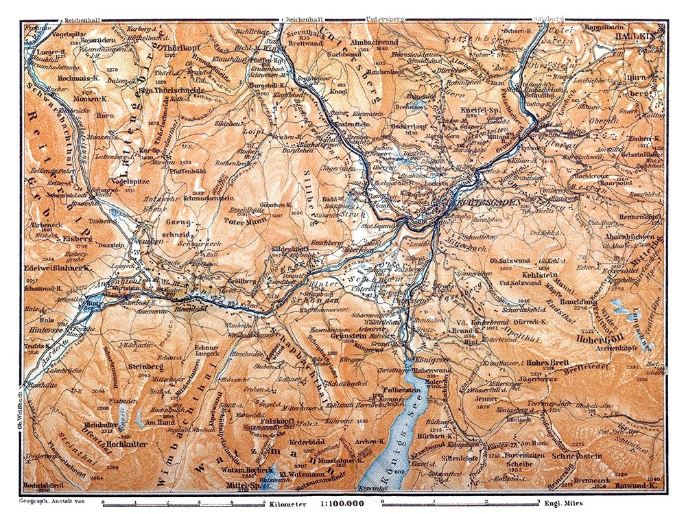 Europe Mountains Germany Austria - Baedeker 1914 art print by Baedeker for $57.95 CAD
