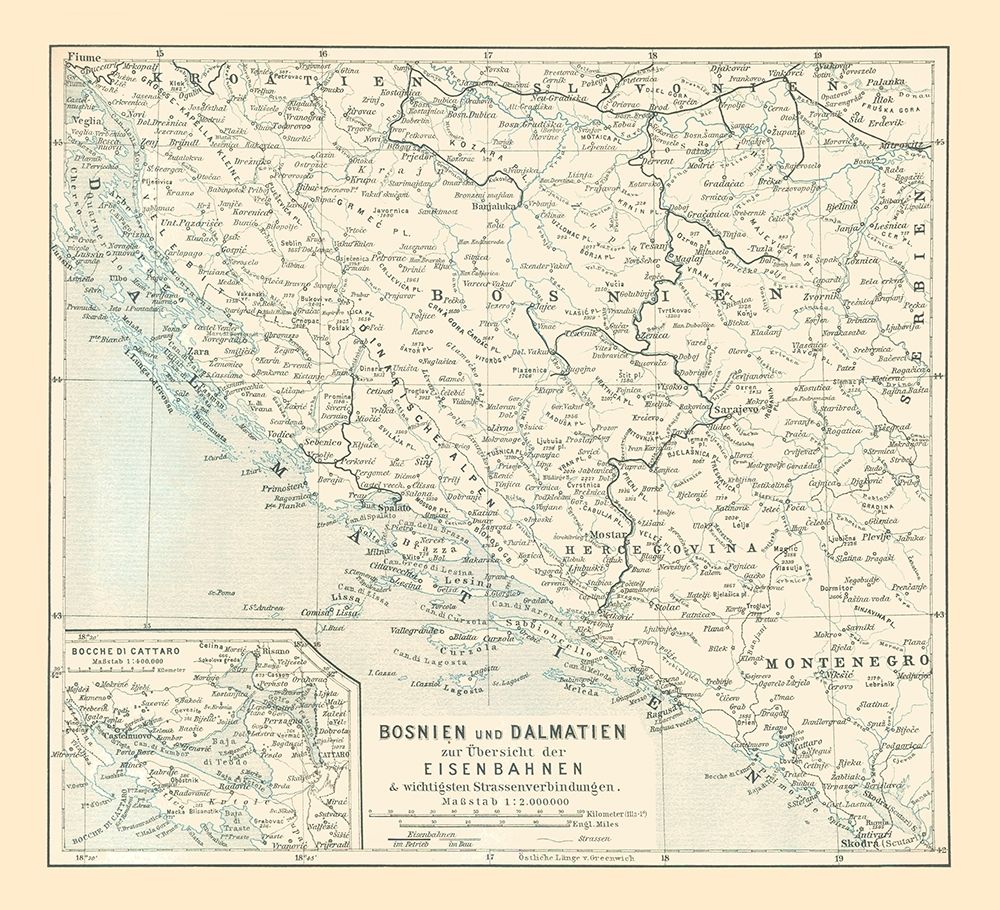 Europe Bosnia Dalmatia - Baedeker 1896 art print by Baedeker for $57.95 CAD