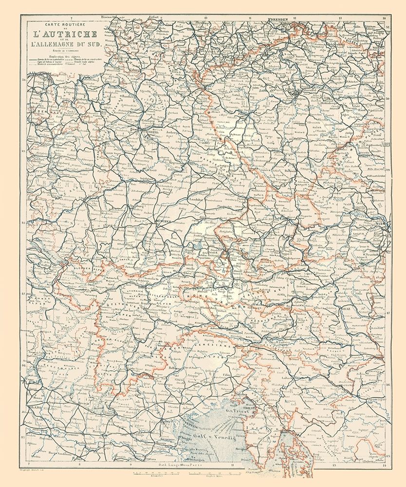 Europe Austria South Germany - Baedeker 1896 art print by Baedeker for $57.95 CAD