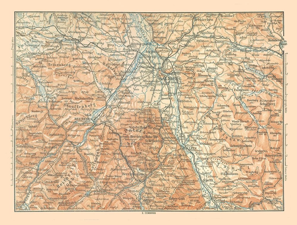Europe Mountains Austria Germany - Baedeker 1896 art print by Baedeker for $57.95 CAD