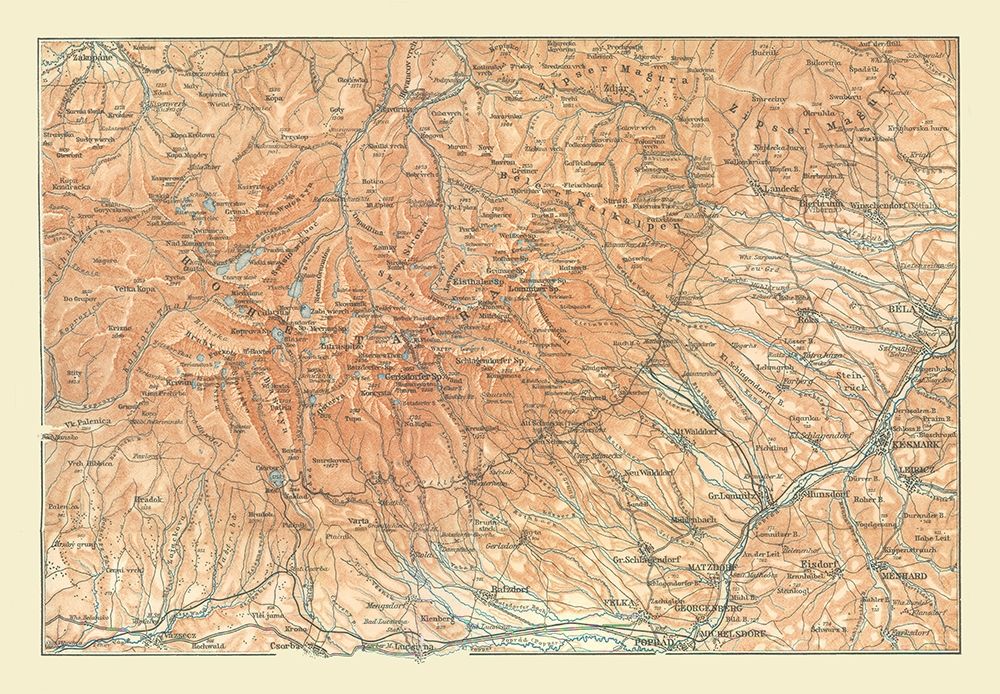 Europe Mountains Poland Slovakia - Baedeker 1896 art print by Baedeker for $57.95 CAD