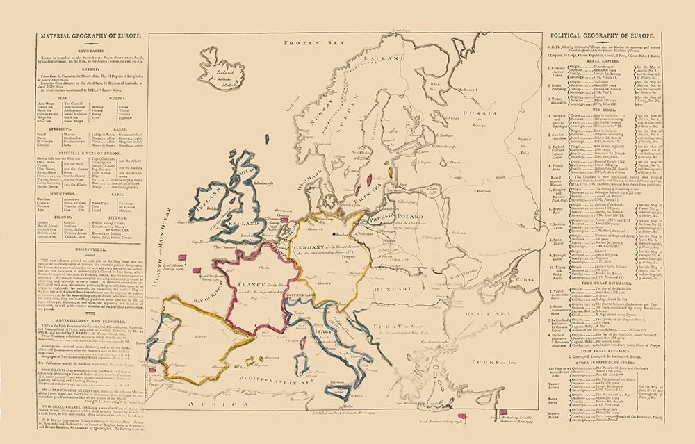 Europe - Le Sage 1801 art print by Le Sage for $57.95 CAD