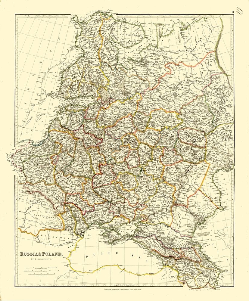 Europe Russia Poland - Arrowsmith 1832 art print by Arrowsmith for $57.95 CAD
