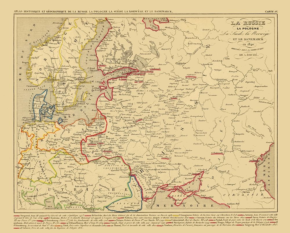 Europe Russia Poland Scandinavia - Houze 1840 art print by Houze for $57.95 CAD