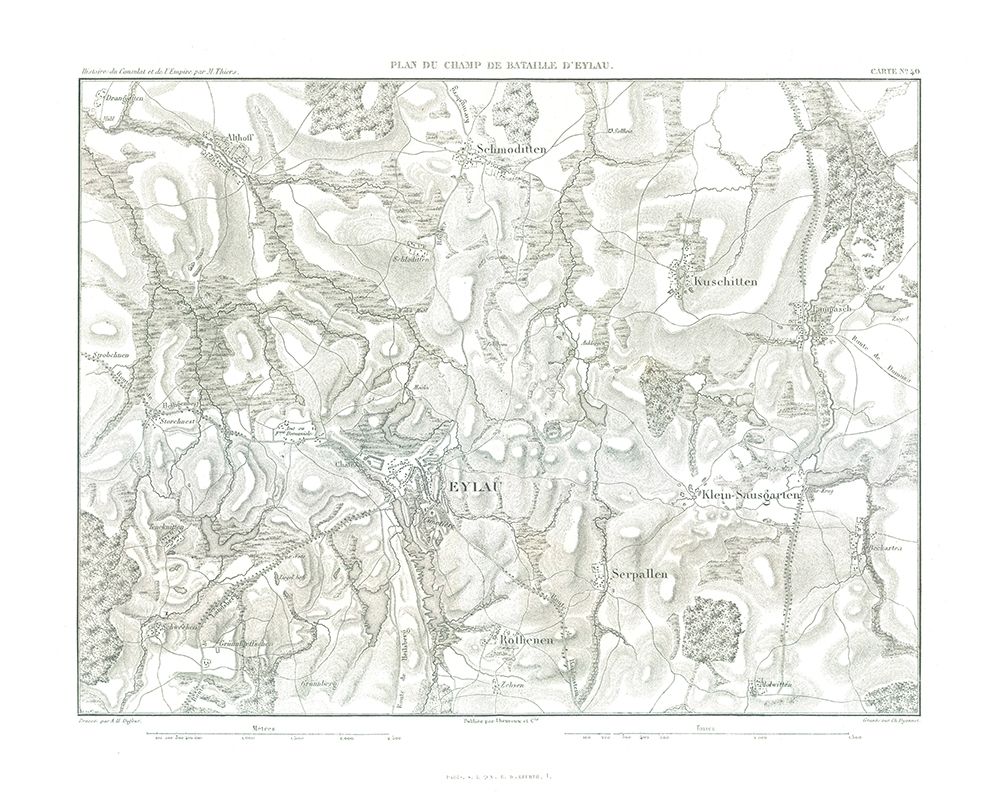 Battle of Eylau, Field Plan - Thiers 1866 art print by Unknown for $57.95 CAD
